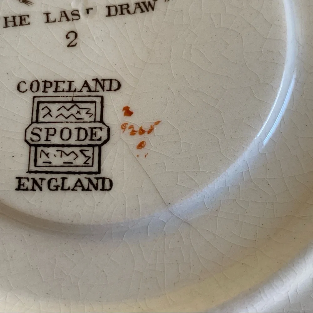 Vintage Copeland Spode Porcelain Hunting Equestrian Themed Saucer Plates Three